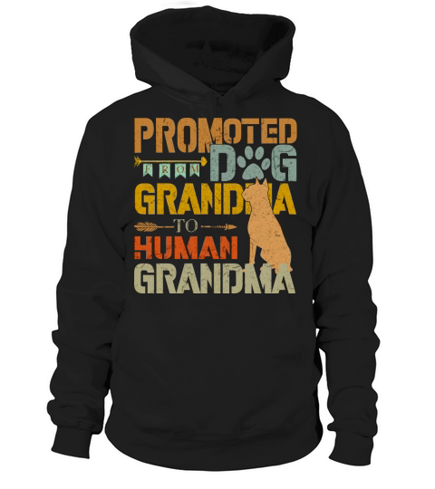 Promoted From Dog Grandma To Human Grandma Retro Vintage Hoodie Unisex