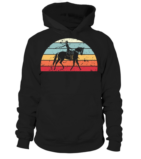 Retro Dressage Sunset Vintage riding Sunrise Hoodie Unisex