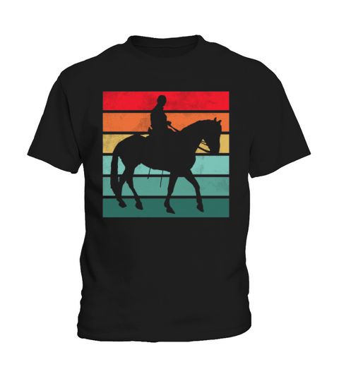 Girls Horse Riding Shirt Vintage Retro Kids T-Shirt