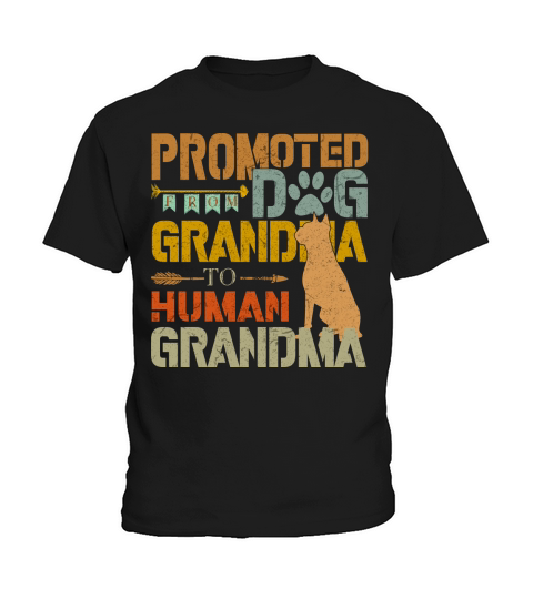 Promoted From Dog Grandma To Human Grandma Retro Vintage Kids T-Shirt