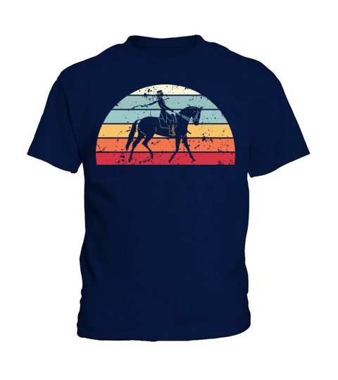 Retro Dressage Sunset Vintage riding Sunrise Kids T-Shirt
