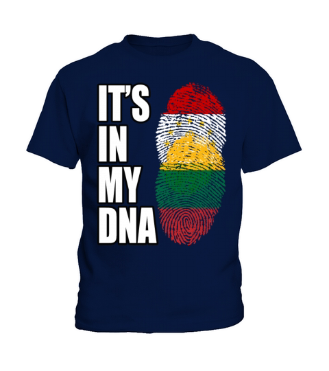 Tajikistani And Lithuanian Vintage Heritage DNA Fl Kids T-Shirt