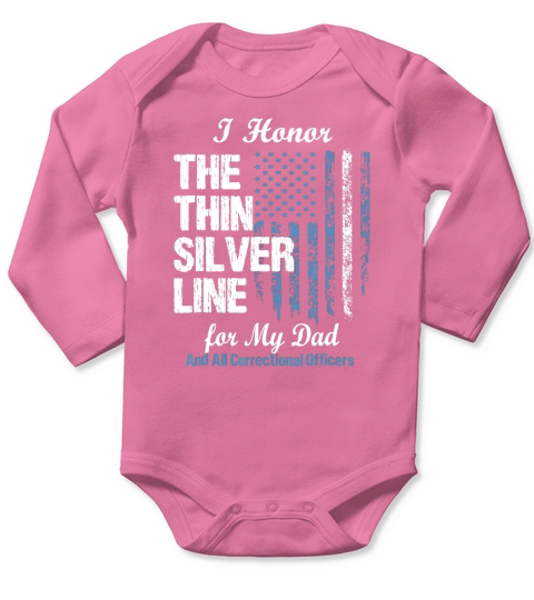 Correctional Officer Dad - Thin Silver Line Corrections Long Sleeve Baby One-Piece