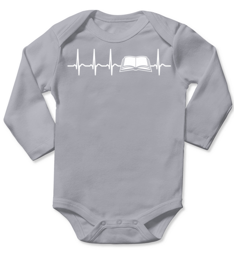 Heart Beating Reading Lovers Librarians Sayings Long Sleeve Baby One-Piece