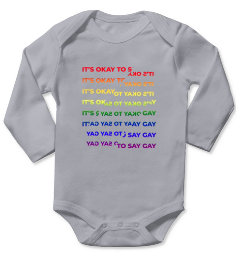 Its Ok to say Gay Pride Flag Quote LGBT Long Sleeve Baby One-Piece