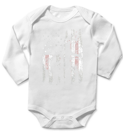 lineman american flag t shirt Long Sleeve Baby One-Piece
