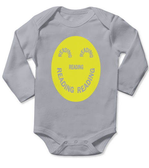 reading smiley Long Sleeve Baby One-Piece