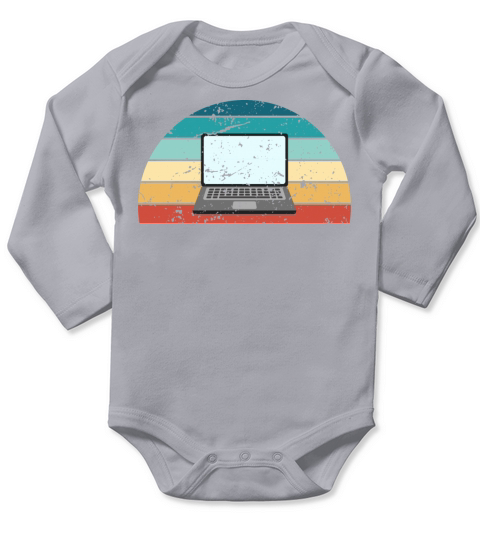 Retro Blogging Sunset Vintage Blogger Sunrise Long Sleeve Baby One-Piece