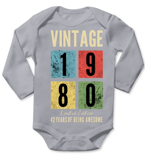 vintage 1980 Limited Edition Long Sleeve Baby One-Piece
