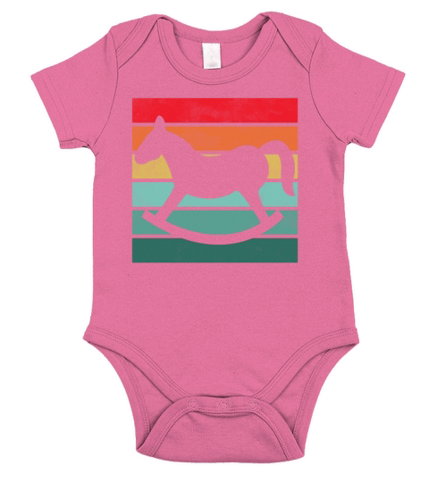 Girls Horse Riding Shirt Vintage Retro Short Sleeve Baby One-Piece