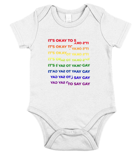 Its Ok to say Gay Pride Flag Quote LGBT Short Sleeve Baby One-Piece