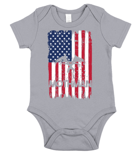 Mothman Cryptid 4th of July American Flag Short Sleeve Baby One-Piece