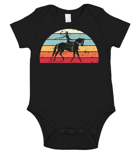 Retro Dressage Sunset Vintage riding Sunrise Short Sleeve Baby One-Piece