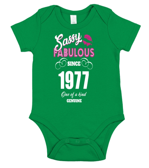 Sassy Fabulous Since 1977 - Womens T-Shirt Short Sleeve Baby One-Piece