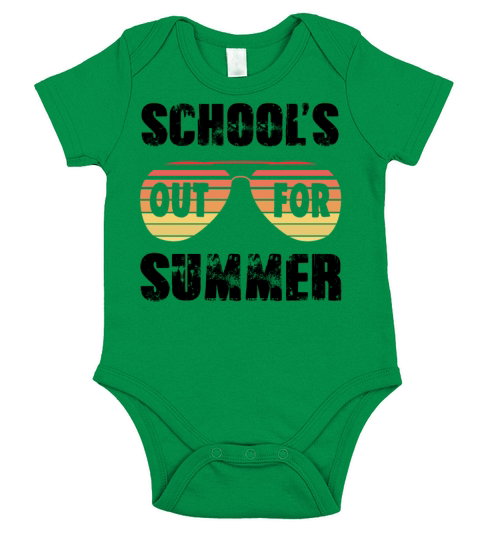 Schools Out For Summer Vintage Early Vacation Short Sleeve Baby One-Piece