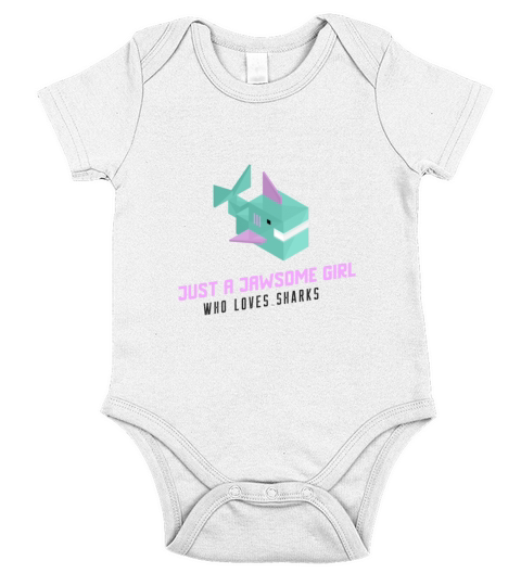 Shark Sayings Girls Just A Jawsome Girl Who Loves Short Sleeve Baby One-Piece