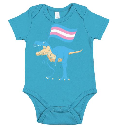 Transgender Dinosaur Funny Trans Flag LGBT Pride Short Sleeve Baby One-Piece