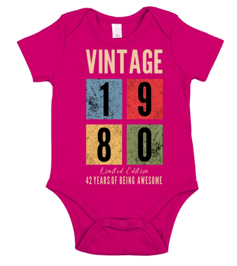 vintage 1980 Limited Edition Short Sleeve Baby One-Piece