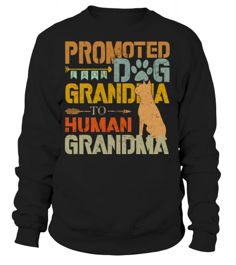 Promoted From Dog Grandma To Human Grandma Retro Vintage Sweatshirt Unisex