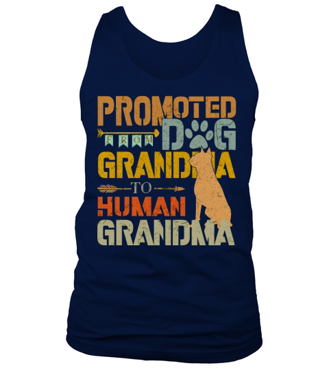 Promoted From Dog Grandma To Human Grandma Retro Vintage Tank Top Unisex