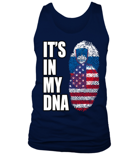 Slovenian And American Vintage Heritage DNA Flag Tank Top Unisex