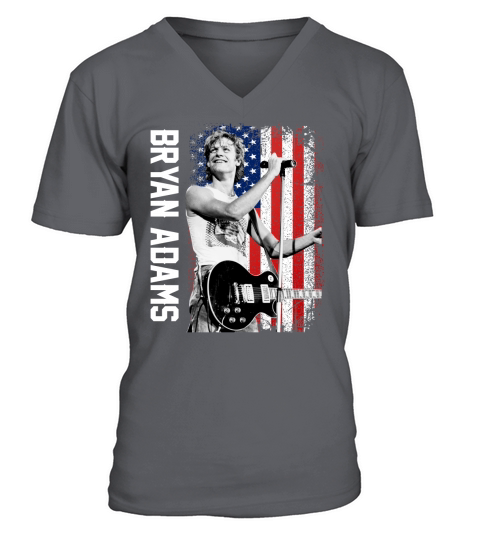 Discover Cool Bryan Adams American Flag V-Neck T-shirt