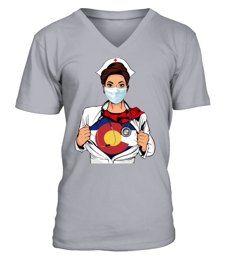 Nurse Strong Colorado Blood Inside Me Nationality 2020 - Posters Portrait V-Neck T-shirt