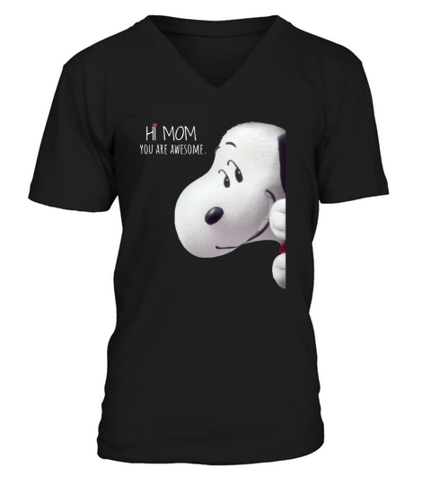 Snoopy hi mom you are awesome - Baby Onesie V-Neck T-shirt