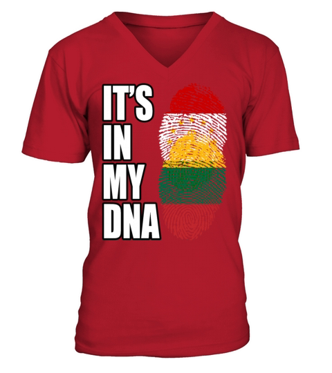 Tajikistani And Lithuanian Vintage Heritage DNA Fl V-Neck T-shirt