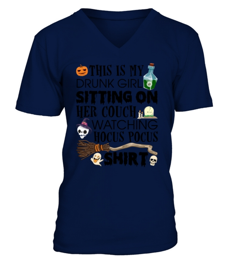 This Is My Drunk Girl Sitting On Her Couch V-Neck T-shirt