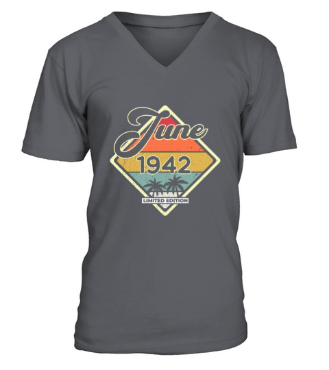Vintage 80th Birthday June 1942 Sports Gift V-Neck T-shirt