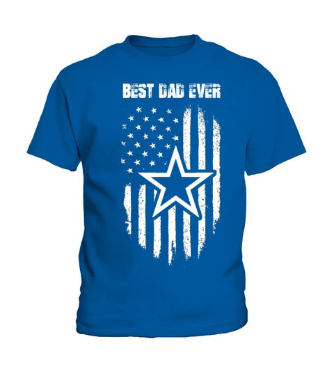 Fathers day Cowboy BEST DAD EVER Flag Dallas Fan Kids T-Shirt