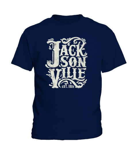 Jacksonville 1822 Florida Vintage Handlettering Kids T-Shirt
