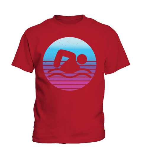 Retro Vintage Swimmer Swimming Kids T-Shirt