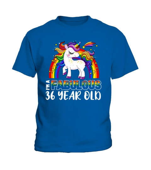 Unicorn Age 36 Years Gay Pride LGBT Pride Month Kids T-Shirt