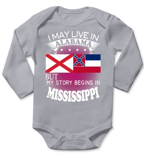 ALABAMA -  MISSISSIPPI Long Sleeve Baby One-Piece