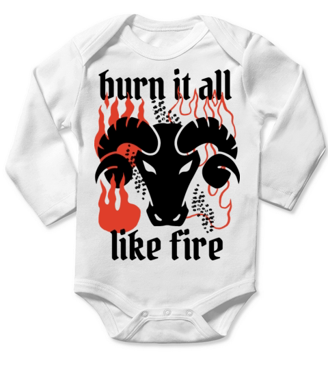 Aries fire quote t-shirt Long Sleeve Baby One-Piece