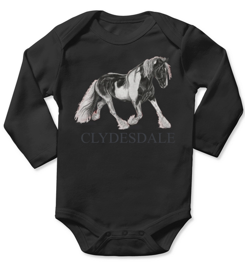 Clydesdale Horse Shirt Men Women Youth Sizes Long Sleeve Baby One-Piece