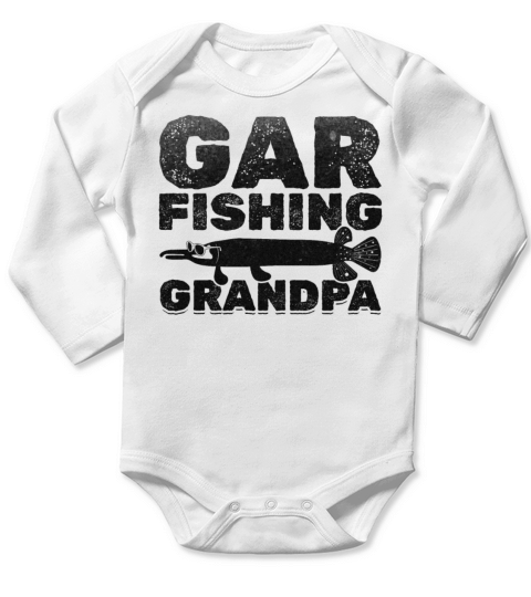 Gar Fishing Grandpa Garfishing Grandpa Garfish Long Sleeve Baby One-Piece