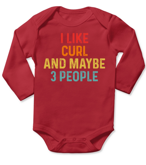 I Like Curl And Maybe 3 People Retro Vintage Long Sleeve Baby One-Piece
