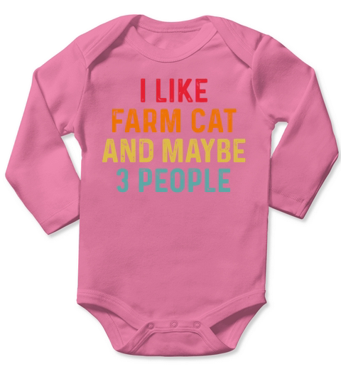 I Like Farm Cat And Maybe 3 People Retro Vintage Long Sleeve Baby One-Piece