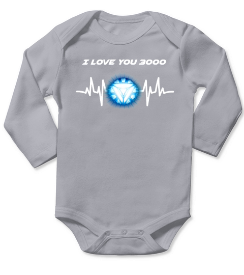 I Love You 3000 Hot Heartbeat Long Sleeve Baby One-Piece