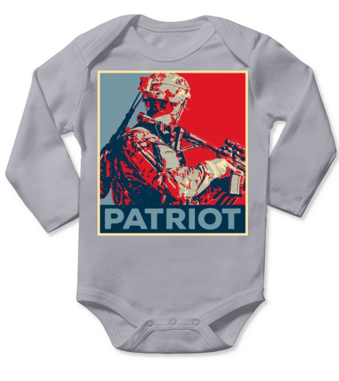 Patriot Vintage Poster Army Long Sleeve Baby One-Piece