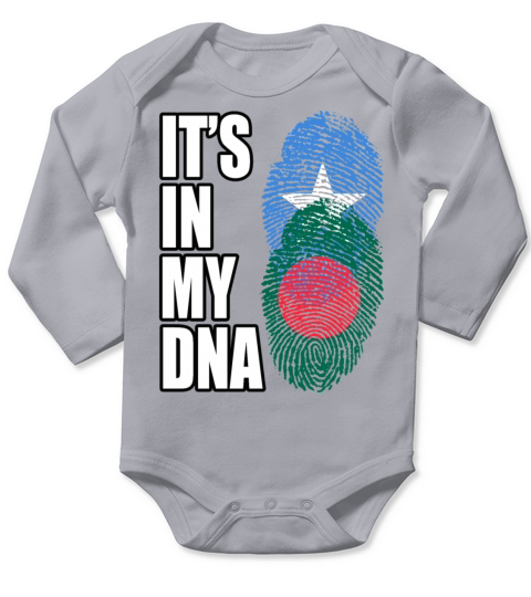 Somali And Bangladeshi Vintage Heritage DNA Flag Long Sleeve Baby One-Piece