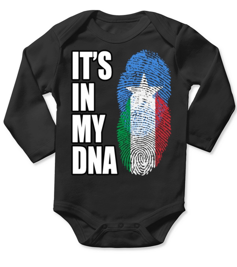 Somali And Italian Vintage Heritage DNA Flag Long Sleeve Baby One-Piece