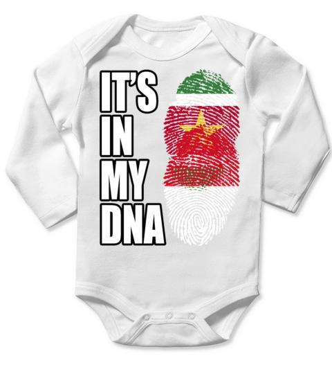 Surinamese And Indonesian Vintage Heritage DNA Fla Long Sleeve Baby One-Piece