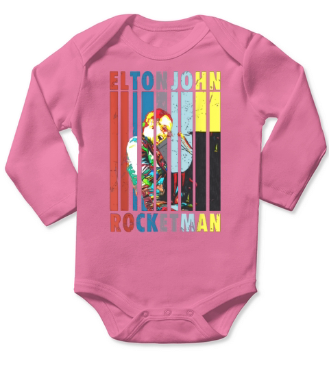 Vintage Elton John Rocketman Playing Piano shirt Long Sleeve Baby One-Piece
