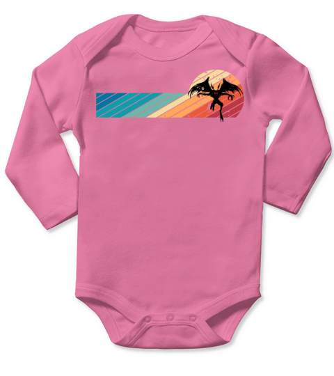 Vintage Mothman Retro Cryptid Sunset Gift Long Sleeve Baby One-Piece