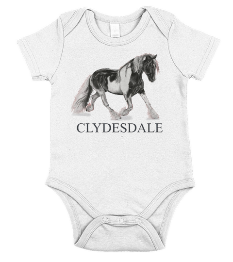 Clydesdale Horse Shirt Men Women Youth Sizes Short Sleeve Baby One-Piece