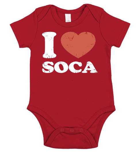 I Love Soca Frontside Short Sleeve Baby One-Piece